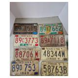 Indiana License Plates Lot (8) Vintage