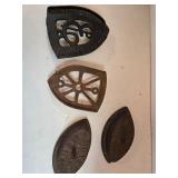 Vintage Cast Iron Sad Irons & Trivets