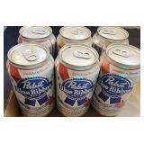6 Pabst Blue Ribbon Beer Cans