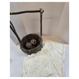 Crochet Table Runner w/ Rustic Basket