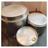 Set Of VTG Galvanized Stackable Pots