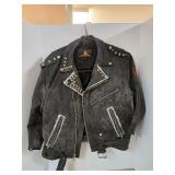 Vintage Studded Leather Motorcycle Jacket 44