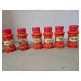 Vintage Spice Jars & Glass Dish