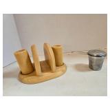 Wooden Organizer & Tea Infuser Set