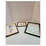 Framed Needlepoint & Art Wall Decor Lot