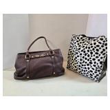 2 Handbags Leather & Dalmatian Print