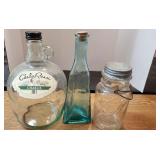 VTG Ball Jar & 2 DecantersCarlo Rossi Chablis & Mo
