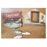 Lot Of 3 Fishing Decor Pieces