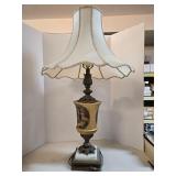 Vintage Style Table Lamp Marble Base Shade