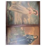 Vintage Framed Portrait Prints Pair