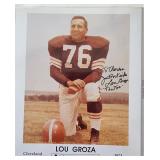 Autographed Pic By Lou Groza Cleveland Browns HOF