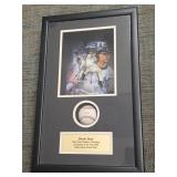 Derek Jeter Signed Baseball Shadow Box Display