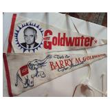 Two 1964 Barry Goldwater For Pres Felt Pennants