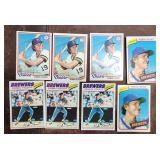 Lot Of 8 Topps 1970s Robin Yount Cards