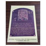 Willie Mays Signed Hall Of Fame Plaque Postcard