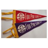 Two 1940s Thomas Dewey For President Felt Pennants