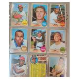 Lot of 9 1968 Topps MLB Cards