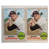 Two 1968 Topps Brooks Robinson Cards