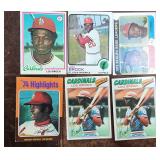 Lot Of 6 Topps 1970s Lou Brock Cards