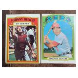 Two 1972 Topps Johnny Bench Cards