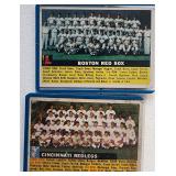 Two 1956 Topps Reds & Redsox Team Cards
