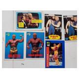 Six 1980s Hulk Hogan WWF Trading Cards