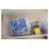 Box full of Vintage erector parts & Accessories