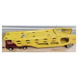 1960s Tonka Pressed steel Semi & Car Hauler Traile