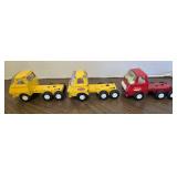 3 Tonka pressed steel toy trucks from the 1970s.