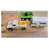 3 VTG Tonka Tow Truck, Camper & Dump Truck