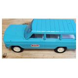 1960s Tonka Jeep Wagoneer in aqua blue.