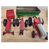 Lot Of 4 VTG ERTL Tractors & Spreader