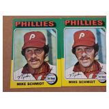 Two 1975 Topps Mike Schmidt Cards