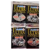 Four 1991 Fleer Ultra NFL Sealed Packs