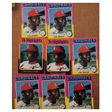 Lot of 8 Topps 1975 Lou Brock Cards