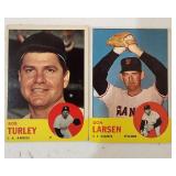 1963 Topps Bob Turley & Don Larsen Lot of