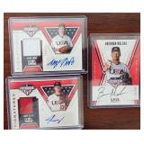 Lot of 3 USA Baseball Auto & Relic Cards