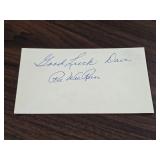 Pee Wee Reese Signed Index Card Dodgers HOF