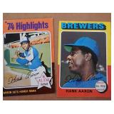 Two 1975 Topps Hank Aaron Cards