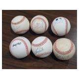 Lot of 6 Signed Baseballs - Unknown Autos