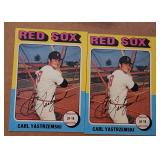Two 1975 Topps Carl Yastrzemski Cards