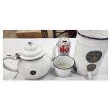 3 PC Enamelware Kettle & More