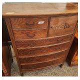 5 Drawer Antique Tiger Oak Chest