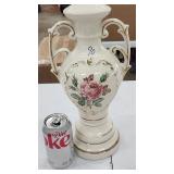 Antique Urn Vase Floral Hand Painted
