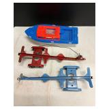 Plastic boat & metal trailers