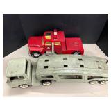 VTG semi truck and trailer & fire truck no back