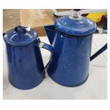 Two VTG enamelware percolators