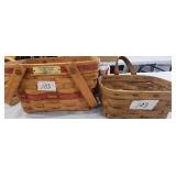 Two VTG Longaberger Baskets one With Liner