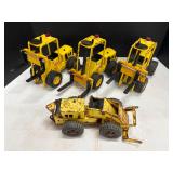 3 Tonka metal forklifts & Tonka front end loader