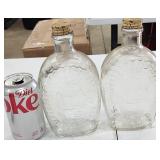 Two 1976  Log Cabin Bicentennial syrup bottles